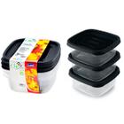 3 potes 580ml plástico tampa mantimentos alimentos Vasilha marmita tapoer tupperware tapuer plasútil