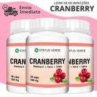 3 Potes Cranberry + Vitamina C + Ferro + Cálcio 120 Cáps - Status Verde