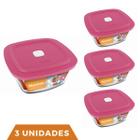 3 Potes de Vidro Facilita Quadrado 300ml Marinex Nadir - NADIR FIGUEREIDO