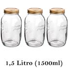 3 Potes herméticos grandes Quattro Stagioni 1,5 Litro (1500ml) Bormioli Rocco para conservação de alimentos - Rocco Bormioli