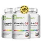3 Potes Vitamina D3 10.000ui Por Capsula Pura 500mg 360 Cápsulas Bionutri
