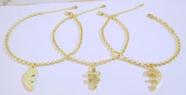 3 Pulseiras Da Amizade Amigas Folheado Ouro - B11