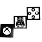 3 Quadros Vazados Gamer Jogos Geek XBOX Mdf Preto