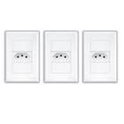 3 Tomadas Padrão 2p+T 20A Com Placa Evidence - Fame