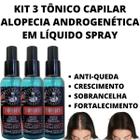 3 Tônico Tratamento Capilar P/ Alopecia Androgênetica Unissex