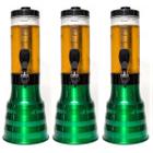 3 Torre De Chopp Chopeira 2 Litros C/6 Tubo Gelante - Verde