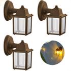 3 Un Luminaria Arandela Externo Colonial Plastico Marrom alz18 - Acende a Luz