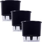 3 Vaso Raiz Autoirrigavel 21X18 Preto Área Interna Externa