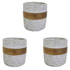 3 Vasos Em Cimento Dourado Gold Cobre Vaso Planta Cacto