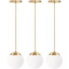 3 X Luminárias Lustre Pendente 2M Jabuticaba Globo Vidro - GIMPO