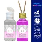 30 Lembrancinhas Álcool Gel Perfumado + Mini Aromatizador - Click Aroma