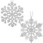 30PCS Natal Glitter Snowflake Ornamentos Plástico Flocos de Neve Ornamentos-Decorações da árvore de Natal, 4.7-inch (prata)