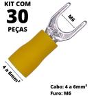 30un Terminal Forquilha Garfo Amarelo 4,0-6,0mm² M6 SV5.5-6