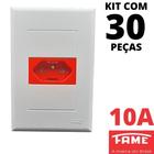30un Tomada Padrão 2P+T 10A Vermelha Com Placa Evidence FAME