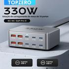 330W USB C GaN Carregador Multiport Estação De Carregamento Rápido 100W PD3.0 PPS QC3.0 Para Laptop