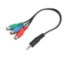 3,5 mm Aux To Rca Componente Verde Azul Vermelho Ypbpr Rca Cabo Adaptador - HUOGUO