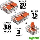 38un Conector Wago Emenda 2 3 5 vias 4 e 6mm² 32A e 41A/450V