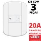 3un Interruptor Bipolar Simples 20A Com Placa Blanc Mais FAME