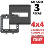 3un Placa 4X4 02 Módulos Com Suporte Habitat Black FAME