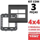 3un Placa 4X4 04 Módulos Com Suporte Habitat Black FAME