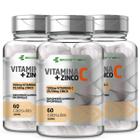 3Un Vitamina C + Zinco Quelado 500Mg Formula Pura 180Cáps Ecomev