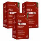 3x Bio Ferro Quelato + Vitamina C- 60 Caps.- Puravida