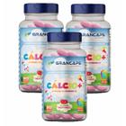 3x Cálcio + K2 + D3 Kids-90 Caps Mastigáveis 600mg- Morango