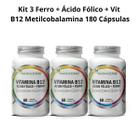 3x Ferro + Ácido Fólico + Vitamina B12 Metilcobalamina 100% Puro 180 Cápsulas Flora Nativa - Flora Nativa do Brasil