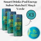 3x Smart Drinks Pod Energy Sabor Matchá E Maçã Verde Lata 269ml