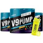 3x V9 Pump Shark Pro 300g Pré Treino Com Beta Alanina Sabores+Coqueteleira 700 ML