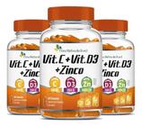 3x Vitamina C + Vitamina D3 + Zinco 60 Capsulas Flora Nativa