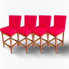 4 banquetas alta c/ encosto tokio suede vermelho g2home