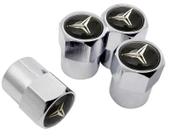 4 Bico Pneu Valvula Emblema Logo Mercedes Benz Metal Cromado