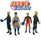 4 Bonecos Naruto Articulado Com Acessórios Sasuke Kakashi Minato