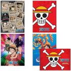 4 Caderno Brochurão One Piece + 1 Desenho 80 Folhas Tilibra