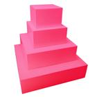 4 Caixa Quadrada P/ Bolo Fake Sem Tampa Mdf 3mm Pintado  Rosa