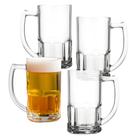 4 Caneca De Chopp Cerveja 320ml Vidro Resistente Restaurante