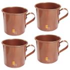 4 Canecas Moscow Mule Alumínio Pintado Cobre 350 Ml Drinks