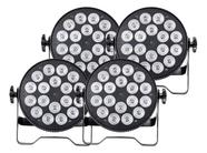 4 Canhão Refletor 18 Leds Rgbwa + Uv 6in1 Iluminação Dj - VORLANE