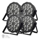 4 Canhão Refletor Par Led Slim 18 Leds 12w Rgbw Dmx Quadrileds