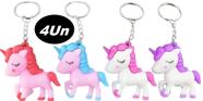 4 Chaveiro unicornio Enfeite De festa infantil bolsa mochila
