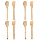 4 Colher E 4 Espátula Bambu Natural Utensílios Cozinha 30 cm