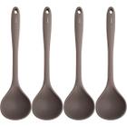 4 Conchas de Silicone Para Cozinha Utensílios Feijão Sopa para Casa Restaurantes Brinox Cinza