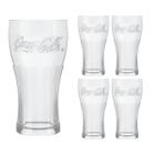 4 Copos de Vidro 470ml Contour Coca Cola Cristal Luxo Nadir