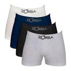 4 Cueca Boxer Zorba de Algodão Masculina Varias Cores