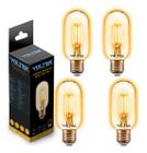 4 Lâmpadas Filamento Retrô Vintage Led T45 Edison 4w Volter