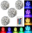 4 Led Pilha Para Aquario Piscina Jardim Prova Dagua Rgb