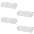 4 Organizadores Gavetas Multiuso Acrílico 23x9x5,5Cm - Plastutti