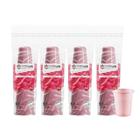 4 pacotes de Copo de 200ml Rosa estriado PS Copaza com 50 unidades