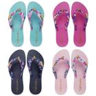 4 Pares Chinelo Dedo Sandália Feminina Tecido Estampado K125